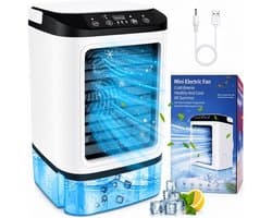 Ventilator - USB-bureauventilator - Vernevelingsventilator - Mini watergekoelde luchtkoeler - Mini airconditioner voor kantoor/thuis - 24*16,5*16,5 cm - Wit - ABS-materiaal
