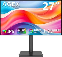 Z-Edge AGEX 27 Inch 4K Monitor UHD 3840x2160 IPS LED-monitor, 400 cd/m², FreeSync, HDR10, DP & HDMI, Hoogteverstelbaar, Kantelbaar, Draaibaar | PC-monitor 16:9, 400cd/m² helderheid, 100% sRGB, FreeSync, ultradunne rand, HDMI DisplayPort — thumbnail 1