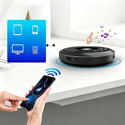 Bluetooth-cd-speler – Draagbare mp3-speler – Hoge geluidskwaliteit – Bluetooth-functionaliteit – Inclusief oordopjes, USB-kabel en draagtas – Lichtgewicht en draagbaar – Grijs — thumbnail 3