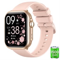 FOSMET Smartwatch - Smartwatches - 1,83inch - Dames en Heren - Stappenteller Horloge - Hartslagmeter - Bloeddrukmeter - Slaapmonitor - Saturatiemeter - Belfunctie - 100+Sportmodi - Temperatuurmeting,55 Dagen Batteri - Elke Smartphone - Roze — thumbnail 1