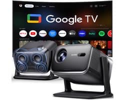 Beamer 4K smart projector met Google TV autofocus Bluetooth WiFi thuisbioscoop 500 ANSI lumen HDR10 ondersteuning