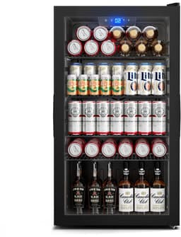 Reky Koelkast - ijskast - Koelkast tafelmodel - Glazen deur - Verstelbare planken & Deur - 90L - 44 x 47 x 83 cm - Zwart — thumbnail 1