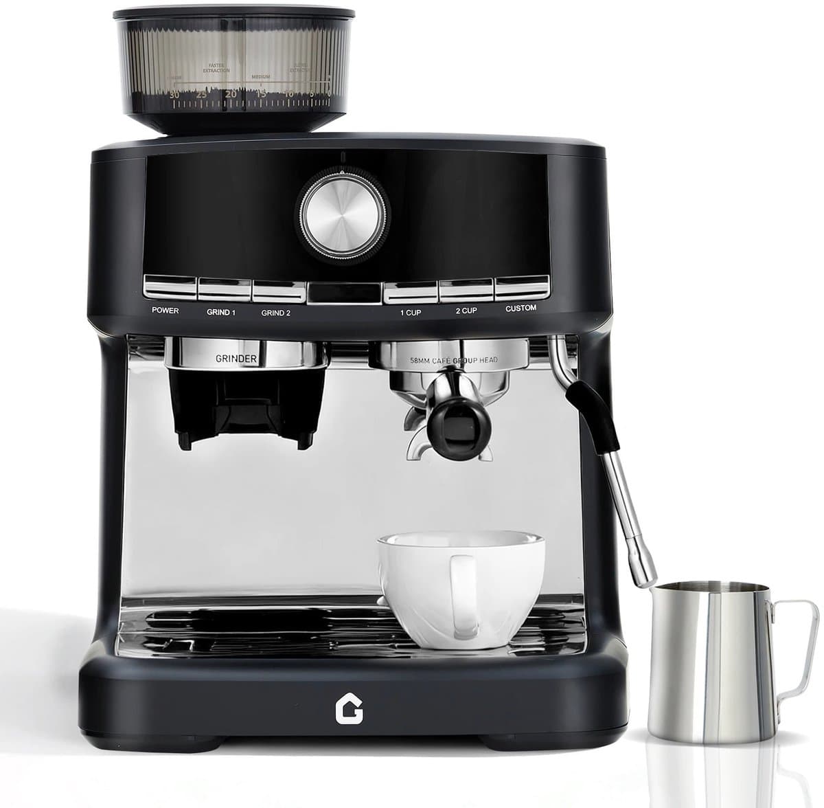 RosaBloom Koffiezetapparaat - Espressomachine - Pistonmachine - Koffiemachine - Geïntegreerde koffiemaler - 15 bar pomp - 1.5L watertank — afbeelding 1