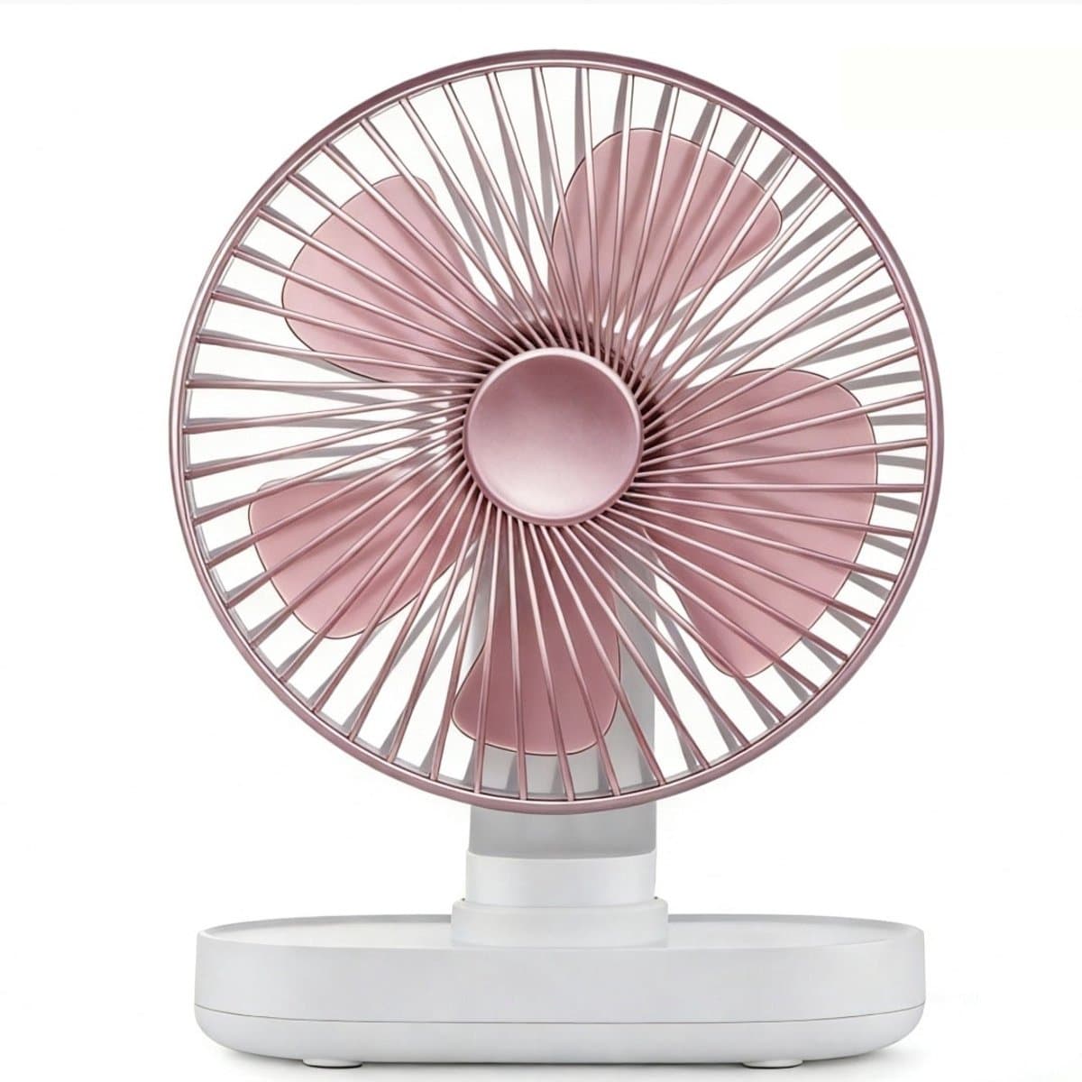 Tafelventilator - Oplaadbare Tafelventilator - 4 Snelheden - Oscillatie - Stille Bureauventilator met 4000mAh Accu - Draadloze Fan voor Thuiswerken en Slaapkamer - Roze — afbeelding 1