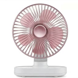 Tafelventilator - Oplaadbare Tafelventilator - 4 Snelheden - Oscillatie - Stille Bureauventilator met 4000mAh Accu - Draadloze Fan voor Thuiswerken en Slaapkamer - Roze — thumbnail 1