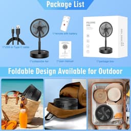 KZQ Draagbare Ventilator Met Afstandsbediening - Staande Ventilator Met 4 Windsnelheden - Timer En Nachtstand - Energiebesparend - Voor Koeleffect In Huis En Kantoor - Zwart — thumbnail 5