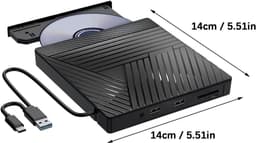 Externe Schijf Hub - Lezer Brander - Gegevens Beheren - Multifunctionele Hub - 14x14x2cm - Zwart — thumbnail 5