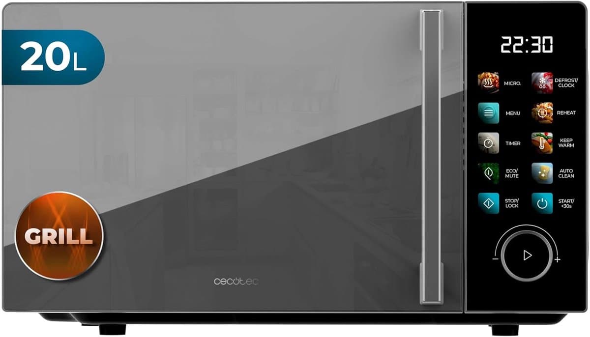 Magnetron met grill - Oven Grilloven - Snel eten bereiden - Touchscreen bediening - 20 liter - Zwart — afbeelding 1