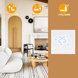 Slimme Thermostaat - Temperatuurregelaar - Comfortabel Wonen - Wekelijks Programmeerbaar - 86x86x40 mm - Wit — thumbnail 3