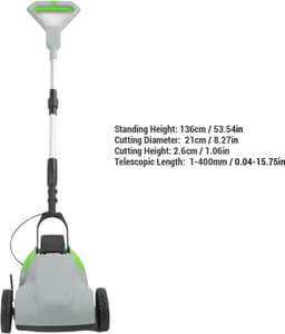 Elektrische Grasmaaier - Gazonmaaier Draadloos - Gazon Onderhouden - Borstelloze Motor - 540 sq.ft - Grijs — thumbnail 5