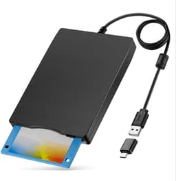 Externe Floppy Disk Reader - USB Floppy Drive - Oude Bestanden Lezen - Plug and Play - Ultraslank - Zwart — thumbnail 1