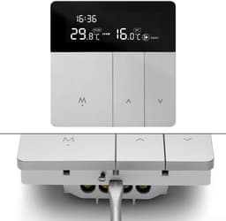 Vloerverwarming Thermostaat - Digitale LCD - Comfort Regelen - Programmeerbaar Energiebesparend - 95-240V - Zilver Zwart — thumbnail 3