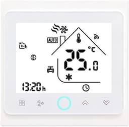 Slimme Thermostaat - Klimaatregelaar Temperatuurcontroller - Energie Besparen - Wekelijks Programmeerbaar - 60 mm Montageafstand - Wit — thumbnail 1