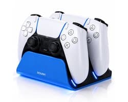 Sounix Oplaadstation geschikt voor PS5 / PS5 Slim / PS5 PRO / DualSense Controller - PS5 accessoires - Dual Oplader - Charging Dock - Blauw