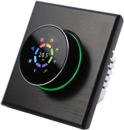 Slimme Thermostaat - Wifi Regelaar - Comfort Verwarmen - App & Spraakbediening - 86x86 mm - Zwart — thumbnail 1