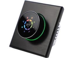 Slimme Thermostaat - Wifi Regelaar - Comfort Verwarmen - App & Spraakbediening - 86x86 mm - Zwart