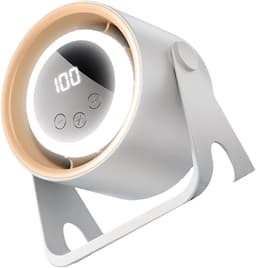 Bureauventilator – Tafelventilator – Stille, draagbare USB-ventilator – Met ledverlichting – Digitaal display – Kleine bureauventilator – Wit — thumbnail 1