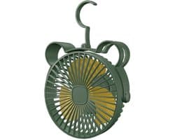 Draagbare oplaadbare bureauventilator met haken en clips; kleine bureauventilator/mini-ventilator