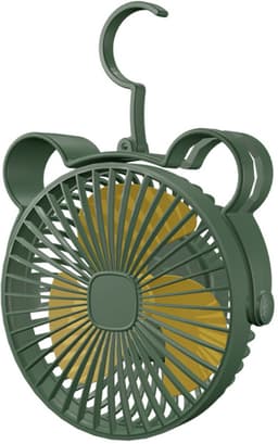 Draagbare oplaadbare bureauventilator met haken en clips; kleine bureauventilator/mini-ventilator — thumbnail 1