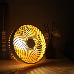 Campingventilator met verlichting, oplaadbare USB-bureauventilator, draagbare kleine ventilator voor in de tent — thumbnail 3