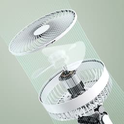 Kleine kamerluchtcirculatieventilator, 2 snelheden, verstelbare kop, tafelventilator voor bureau, nachtkastje — thumbnail 5