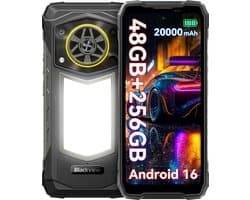 Blackview ROCK 5 - AI Robuuste Smartphone - 4G - 36GB RAM - 256GB ROM - Android 16 - 20000mAh - 6.56 inch - Robuuste Telefoon - 108MP + 20MP Nachtzicht - IP68 Waterdicht - NFC - GPS - Zwart
