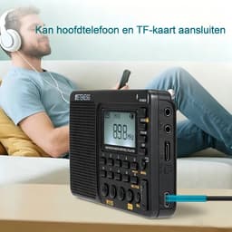 Retekess V115 Draagbare Radio - Noodradio op Batterijen - AM FM SW Keukenradio -Wereldontvanger MP3-Sleep Timer-speler REC Voice Recorder — thumbnail 2