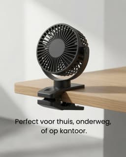 Air & Flow Mini Ventilator - Krachtige Draadloze Fan op Batterijen - USB-C Oplaadbare Ventilator - Draadloos & Oplaadbaar - voor Bureau, Auto, of naast je bed - Zwart — thumbnail 4