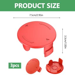 KERYBW 3 stuks Grasmaaier Trimmerlijnafdekking Compatibel met Bosch 1600A00X61/1600A00DU0, Vervangende Trimmerkappe voor Bosch Art 24/27/30/24+/27+/30+/30-36 LI, AdvancedGrassCut36 — thumbnail 2