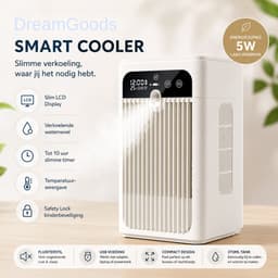 DreamGoods Aircooler met Waterspray - Verkoelen Met Water of IJs - 3-in-1 Luchtkoeler - Koelen, Ventileren & Bevochtigen - Air Cooler - Ventilateur - Mobiele Airco - Mobiele Airco - Airco zonder Afvoerslang - Ventilator voor Slaapkamer - Kantoor — thumbnail 2