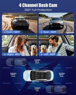 Dashcam voor auto - Zwart - 3 inch IPS-scherm - 1080P HD dubbele camera met nachtzicht en G-sensor - Voor alle voertuigen — thumbnail 2