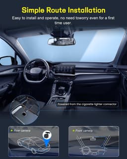 Dashcam voor auto - Zwart - 4,5 inch display - Dubbele HD-camera met Nachtzicht en Parkeerhulp — thumbnail 2