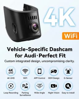 Dashcam voor auto - Zwart - 4K UHD 2160p Resolutie - WiFi en App Bediening - Met Nachtzicht en G-sensor — thumbnail 2