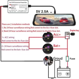 Dashcam voor auto - Zwart - 320 cm - USB C Hardwire Kit met Laagspanningsbeveiliging - Voor Voertuiggebruik — thumbnail 5