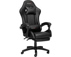 RACINGX- Game Stoel Met Voetsteun - Gaming Stoel - Ergonomische Bureaustoel - Gamestoel - Verstelbaar - Gaming Chair - Zwart