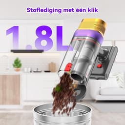 Steelstofzuiger Draadloos - Schoonmaak Hulp - Huis Reinigen - Krachtige Zuigkracht 58000 Pa - 70 Min Werktijd - Goud — thumbnail 2