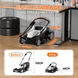 Accu Grasmaaier - Elektrische Grasmaaier - Gazon Onderhoud - Borstelloze Motor - 43 cm Snijdbreedte - Zwart — thumbnail 3