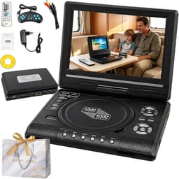 Draagbare DVD-speler 7,8 inch met Draaibaar HD-scherm, Oplaadbaar, 1 Stuk, Dubbele Luidsprekers, AV-uitgang, USB- en SD-kaartondersteuning, Ingebouwde Batterij, voor Auto, Reizen, Camping en Camper — thumbnail 1