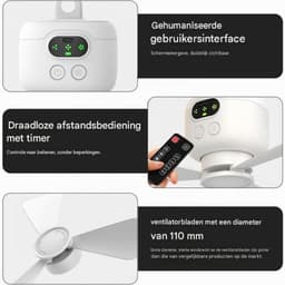 SSTRWGOOD Oplaadbare plafondventilator geschikt voor kamperen - met verlichting - USB-voeding - met timer - 8000mAh draagbare ventilator - plafondventilator geschikt voor buiten - Geschikt voor buitenruimtes, tuinhuisjes, terrassen — thumbnail 3