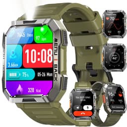 Blackview Smartwatch Heren - W60-Rugged Sporthorloge - Outdoorhorloges- Stappenteller - Hartslagmeter - Slaapmonitor - Belfunctie - LED Zaklamp - Geschikt voor Android en iOS - Groente — thumbnail 1