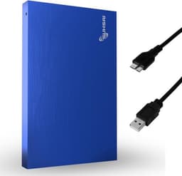 Draagbare Externe Harde Schijf 250GB USB 3.0 Opslag voor Laptop, PC, Mac en Gameconsole - Blauw — thumbnail 1