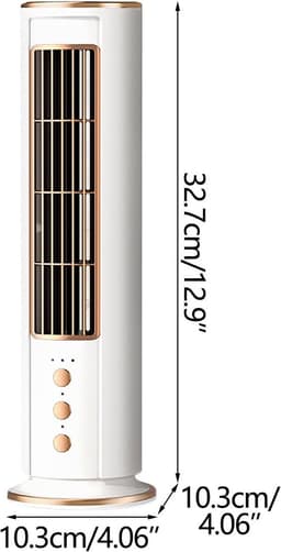 KZQ Bladloze Oscillerende Torenventilator 13 Inch Stil Draagbaar Voor Slaapkamer Kantoor En Thuis Wit — thumbnail 5