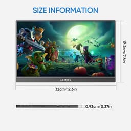 Zerova 14 inch Draagbare Monitor - Full HD 1080P IPS Scherm - USB-C en Mini HDMI - Tweede Scherm voor Laptop, Switch, PS en Xbox — thumbnail 3