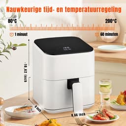 KIRA® Mini Airfryer - Airfryer Klein - Digitaal Display - Wit - 26 x 21cm x 28cm — thumbnail 2