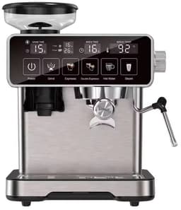 Bresco® Barista Touch Espressomachine – Pistonmachine met Koffiemolen – RVS Koffiemachine melkopschuimer – Bonenmaler – Brushed Stainless Steel — thumbnail 5