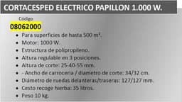 Elektrische Grasmaaier - Graskantmaaier - Gazon Onderhoud - 1000 Watt Motor - Tot 500 m² - Grijs — thumbnail 2