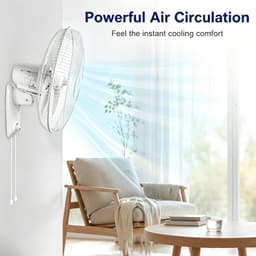 House Of Atelier - Wand ventilator - Muur Koeler - Wandgemonteerde Ventilator - 3 Snelheden - Grote Hoek - Koordbediening — thumbnail 5