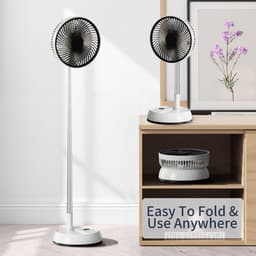 Statiefventilator - Zomerkoeling - Staande ventilator - Verkoeling woonkamer - Slaapkamer ventilator - Hittegolf oplossing - Verstelbare ventilator - Ventilator met afstandsbediening - Stille ventilator - Draaibare kop - Frisse lucht in huis - Zwart — thumbnail 4