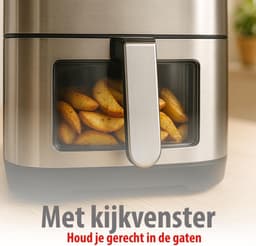 Heteluchtfriteuse XXL - Airfryer Oven - Grote porties maken - Digitaal touchscreen - 8 Liter capaciteit - Zilver — thumbnail 5