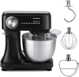 Keukenmixer - Planetaire mixer - Bakken en koken - 12 snelheden - 3.5L kom - Zwart — thumbnail 1